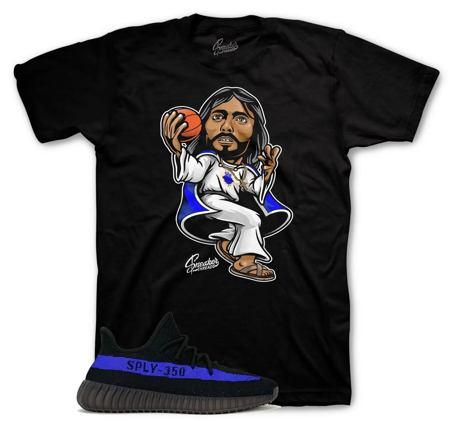 350 Dazzling Blue Air Jesus Shirt