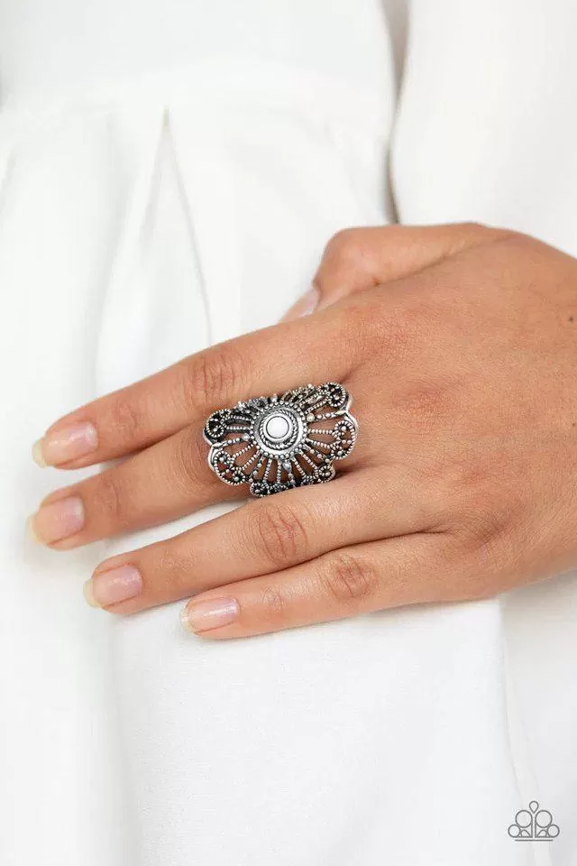 Adrift White Ring - Paparazzi Accessories