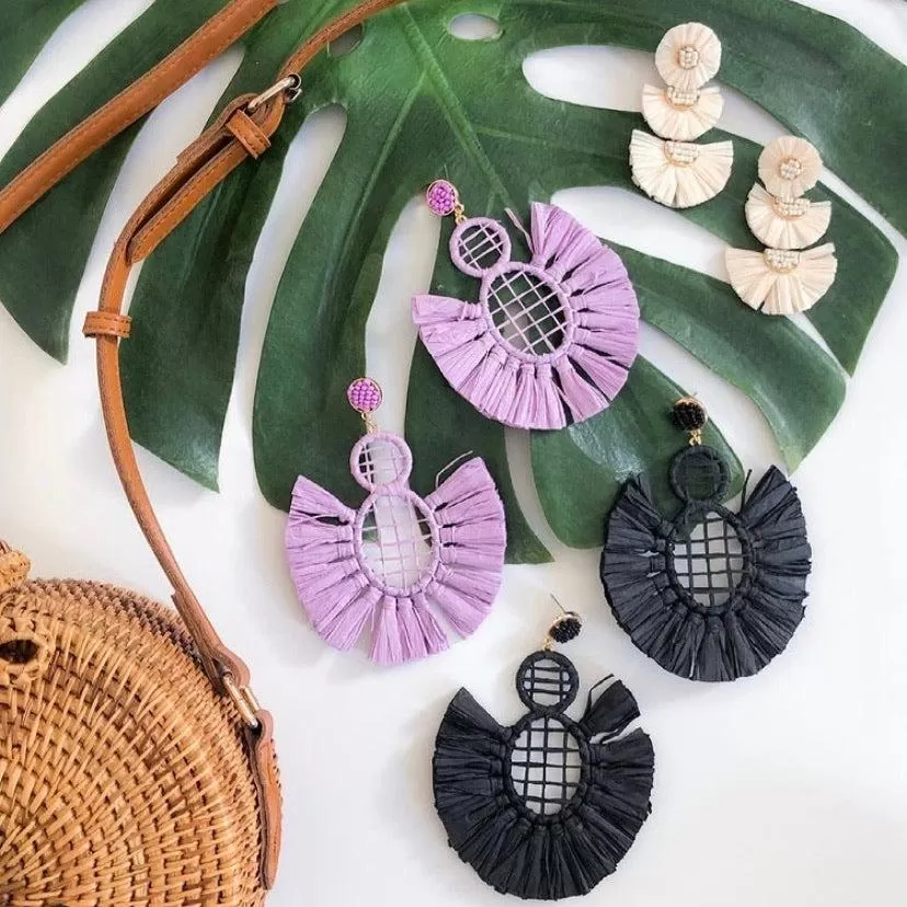 Bellini Raffia Statement Earrings - LAST CHANCE!