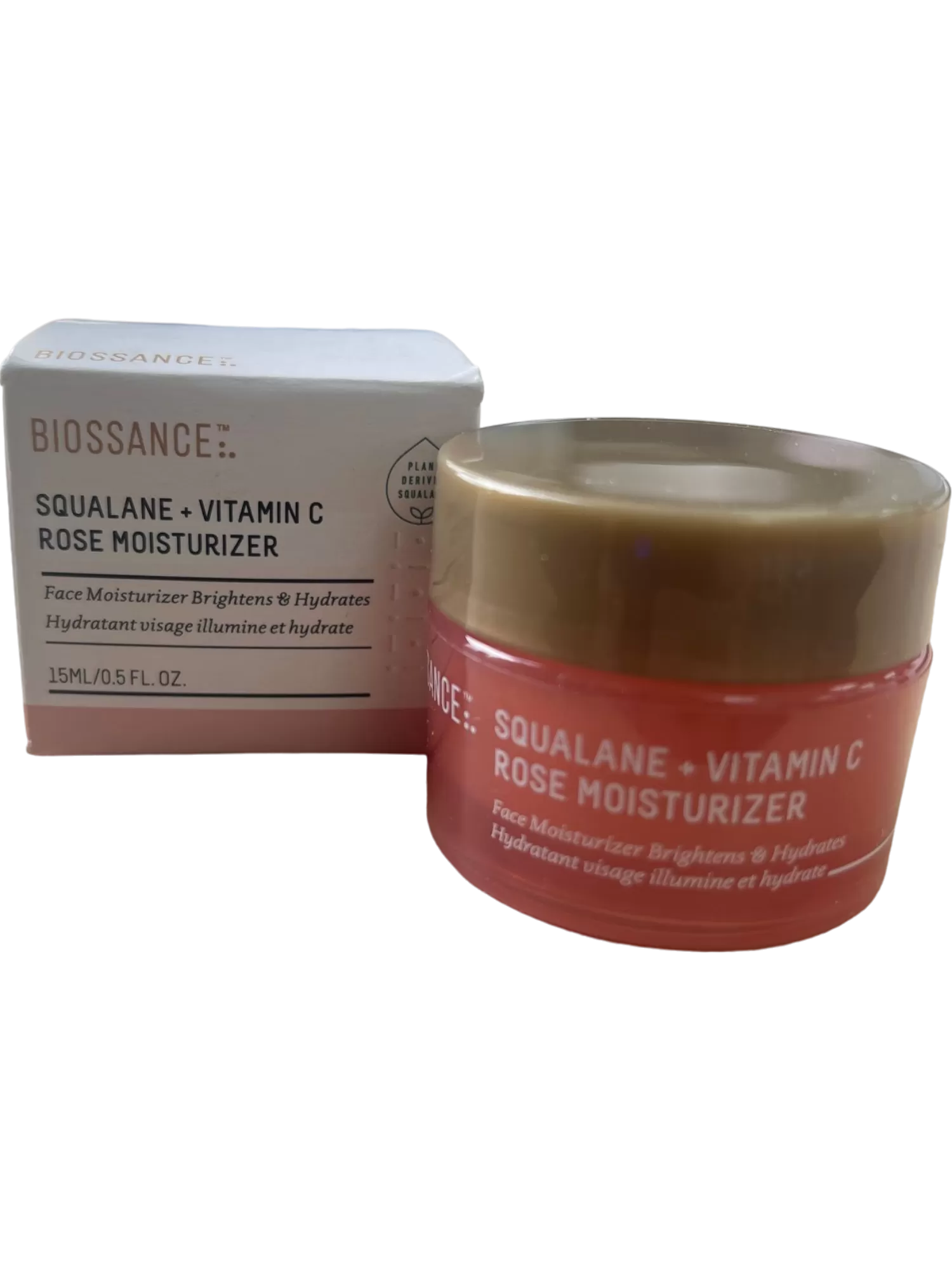 Biossance Squalane   Vitamin C Rose Moisturizer Brightens & Hydrates 15mL