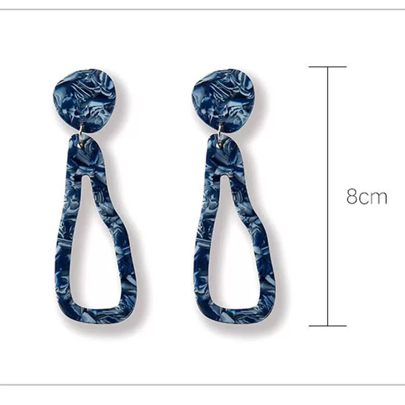 Blue Irregular Acrylic Shaped Earring