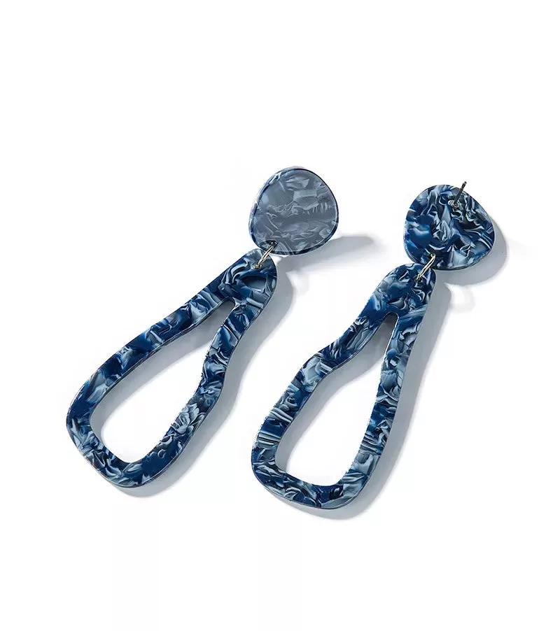 Blue Irregular Acrylic Shaped Earring