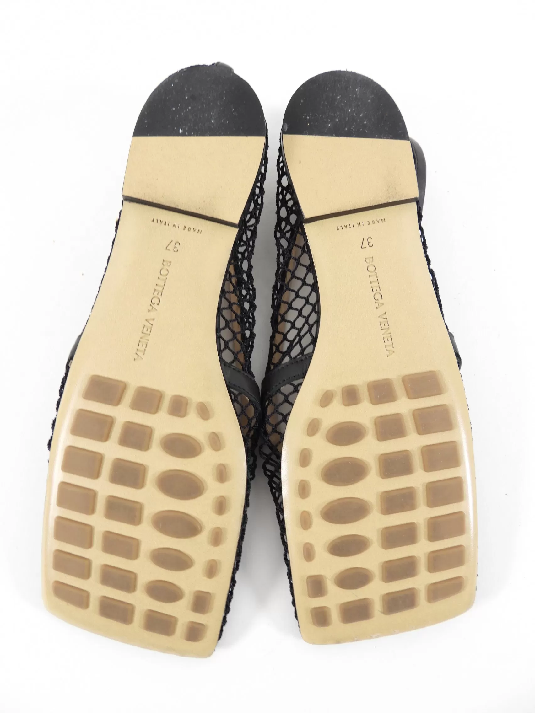 Bottega Veneta Black Mesh Chain Flats - 37.5