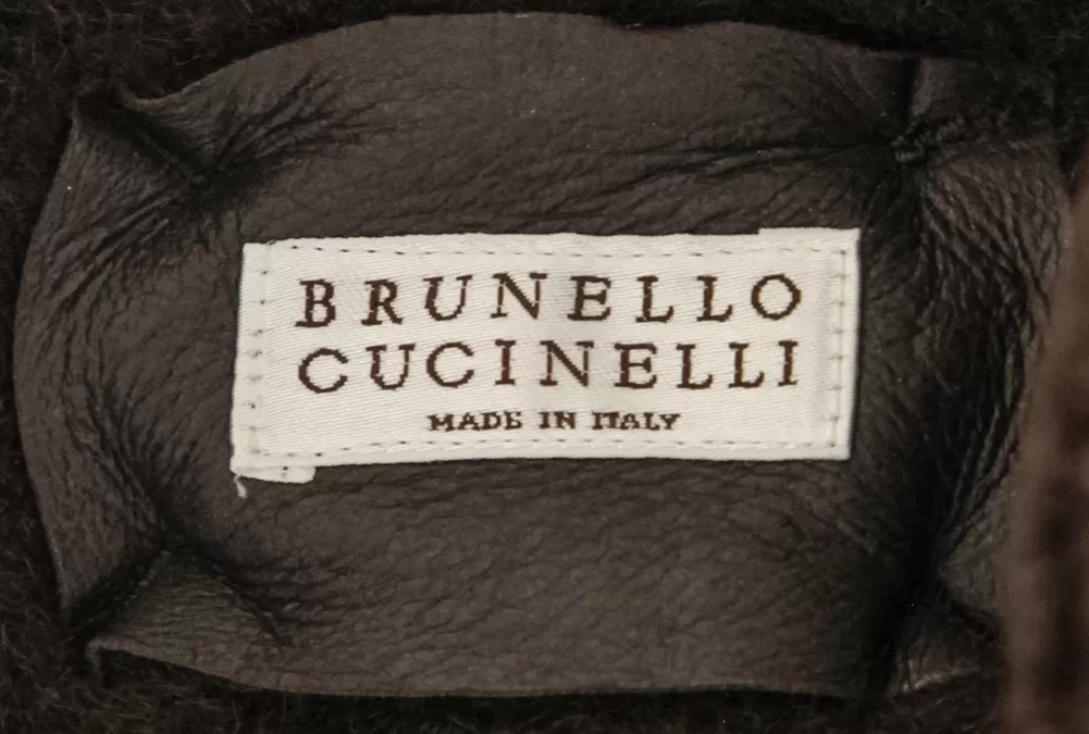 Brunello Cucinelli Dark Brown Sheepskin Leather Jacket