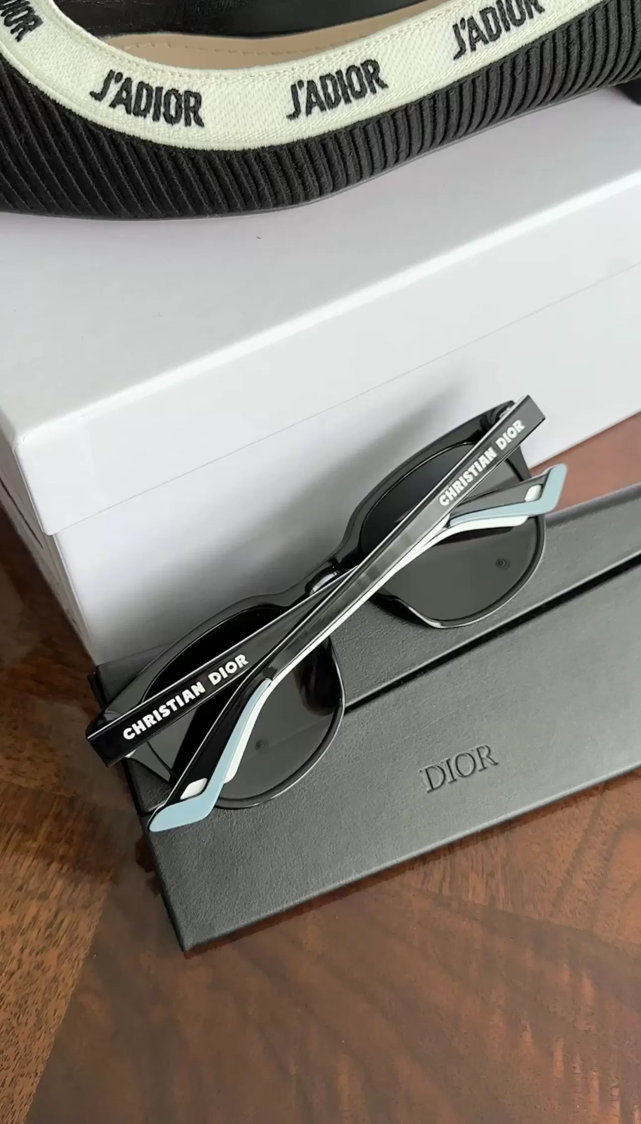 Christian Dior Black Sunglasses with Logo Arms Diorb24.2