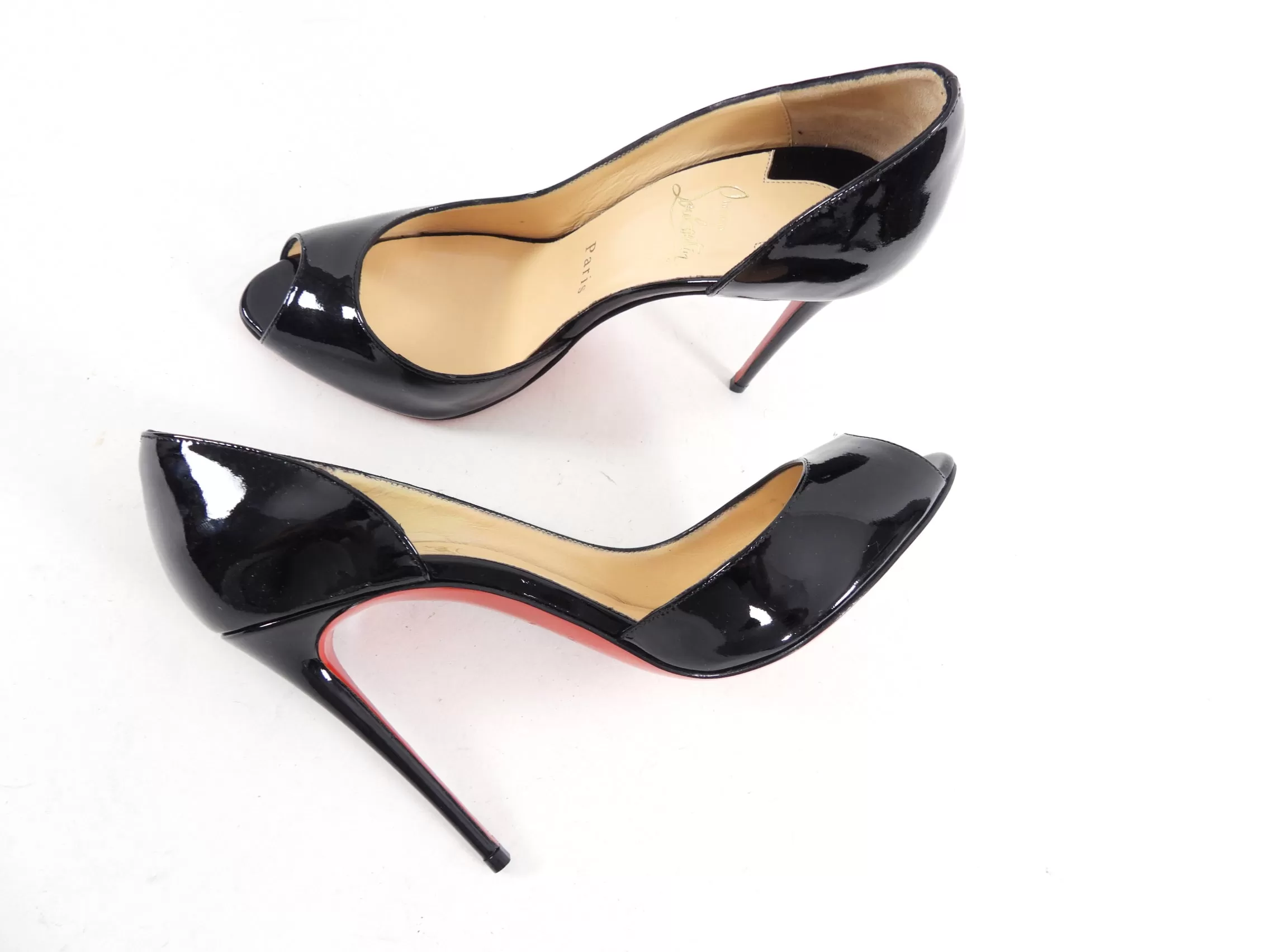 Christian Louboutin Black Patent Demi You 100 Pumps - 37