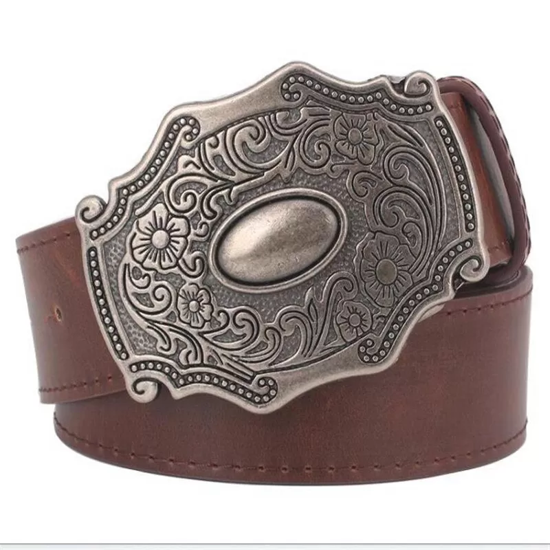 Cowgirl Metal Buckle Western Classical style lady belt casual