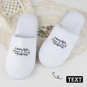 Custom Name Printing Bridesmaids Wedding Spa Slippers Bride Slippers