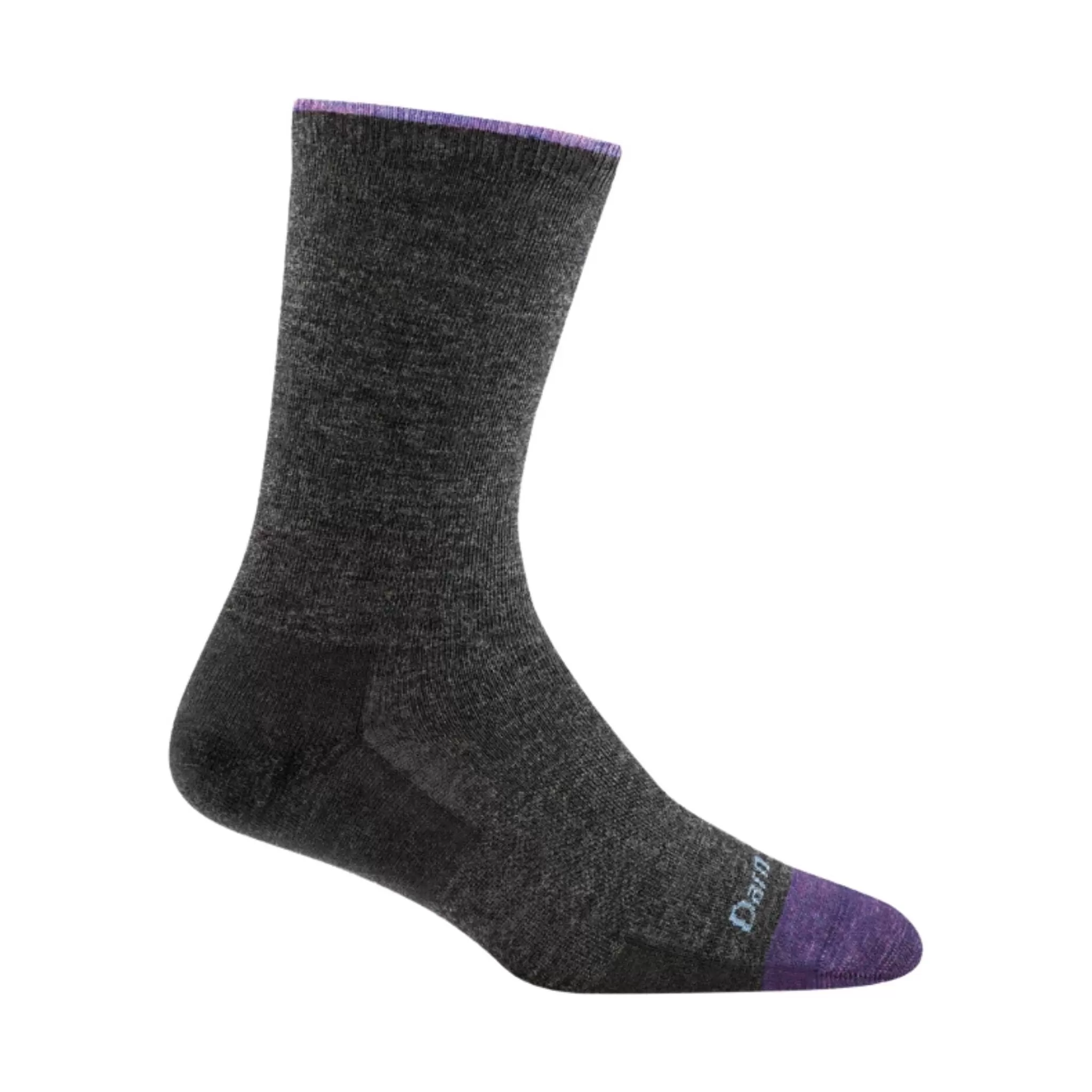 Darn Tough Vermont Women's Solid Basic Crew Lightweight Lifestyle Sock - Charcoal