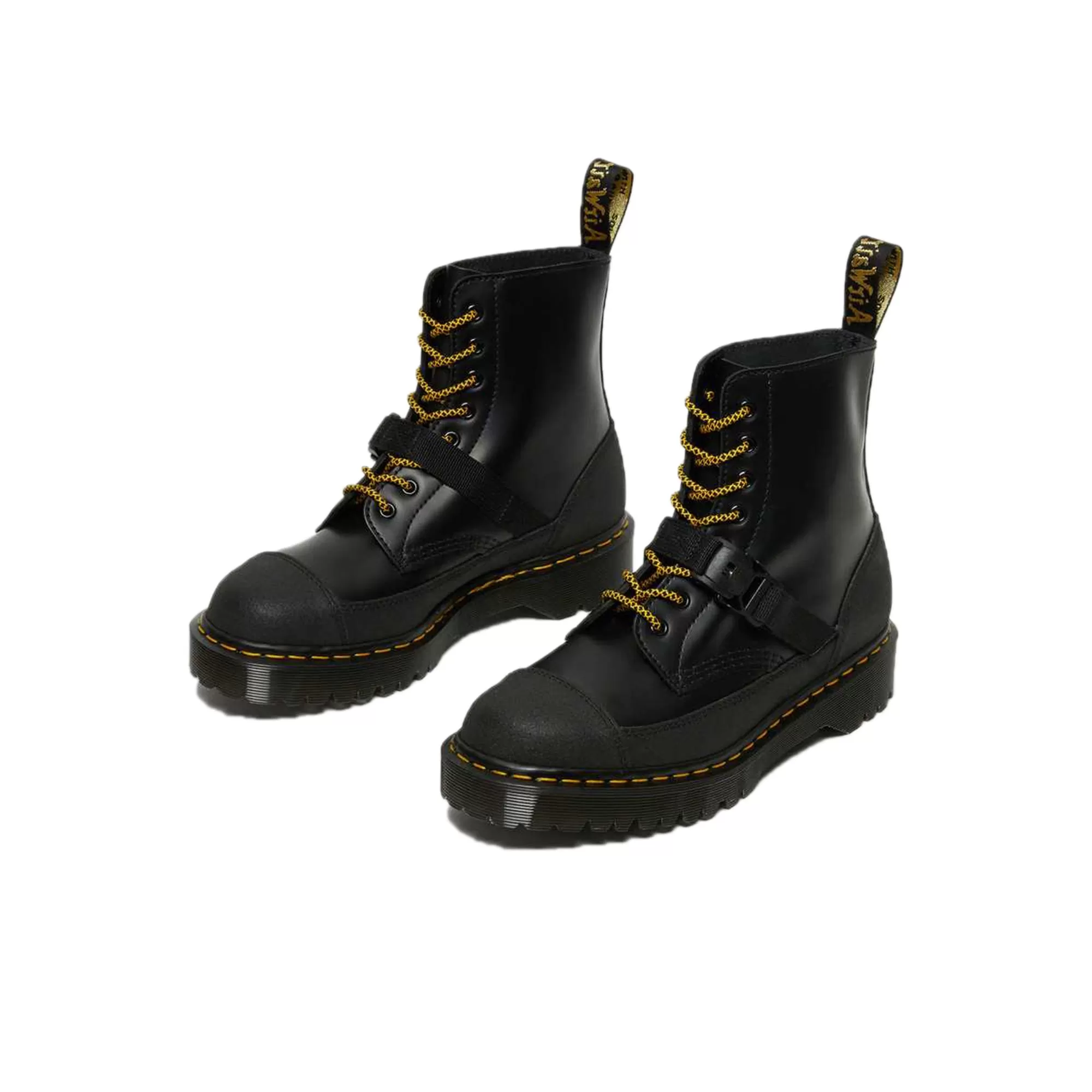 Dr.Martens Mens 1460 Tech  Shoes 'Black Smooth/Dual Original'