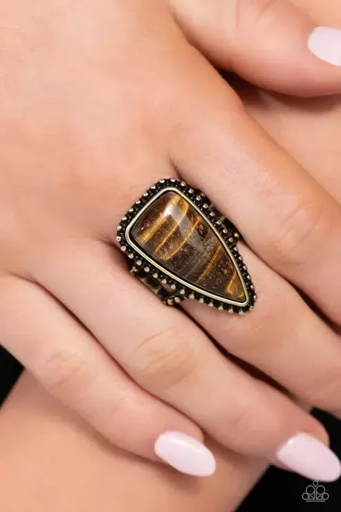 Earthy Engagement Brass Ring - Paparazzi Accessories