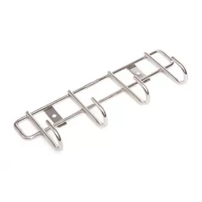 Embassy Stainless Steel Hook Patti/Rail, Size 4, 23x4x9 cms, Multipurpose Hanger for Bathroom/Kitchen / Wardrobe (Pack of 1, 4 Hooks)