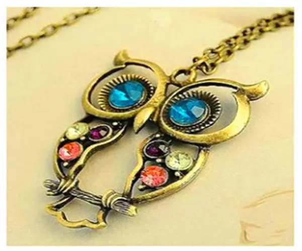 Fashion Crystal Owl Pendant Necklace