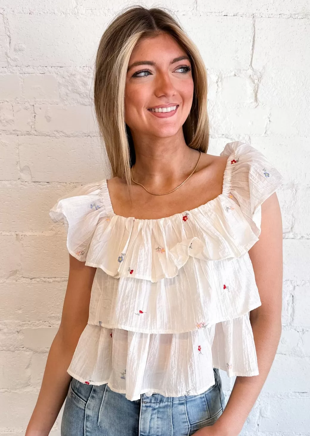 Floral Embroidered Top