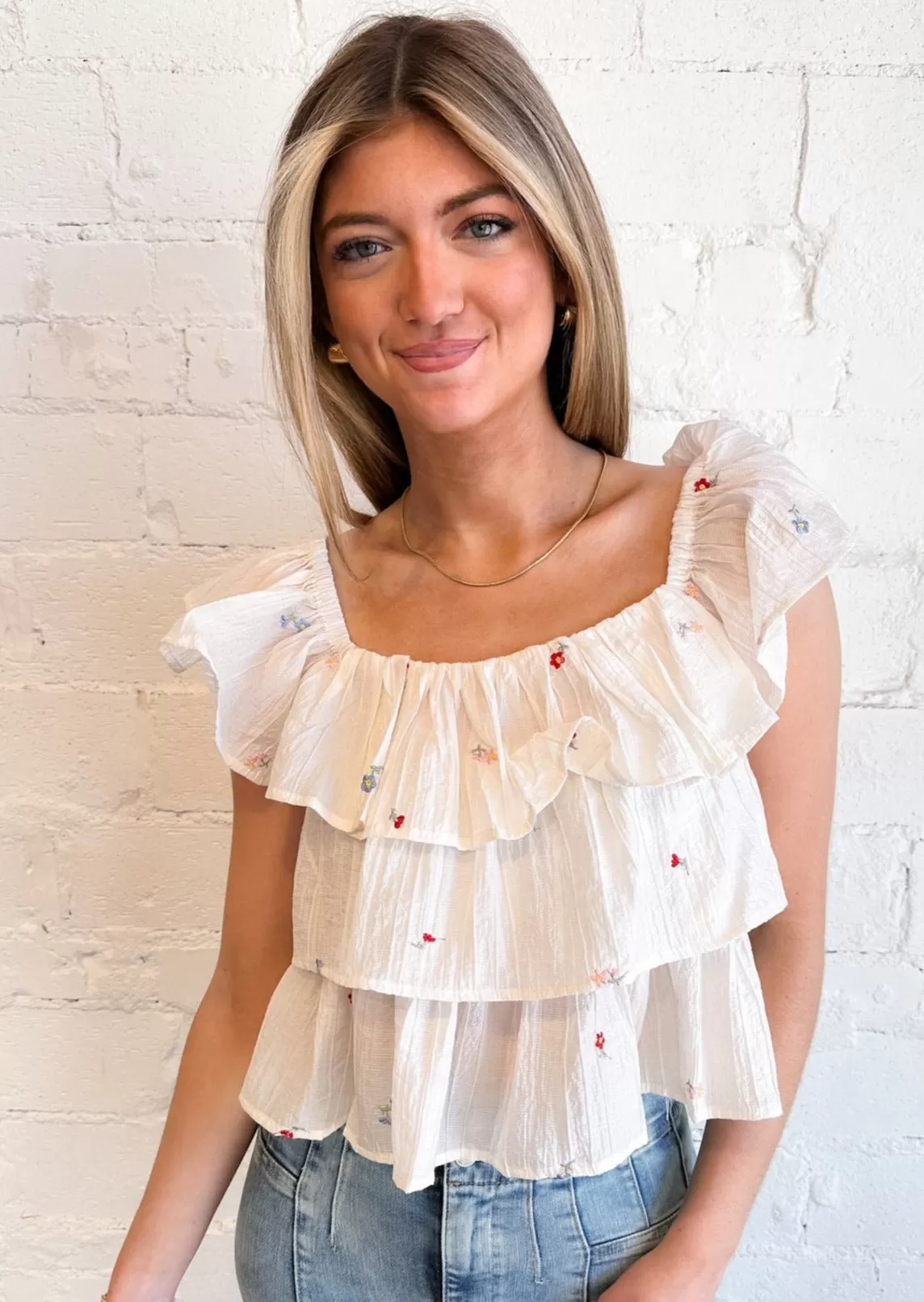 Floral Embroidered Top