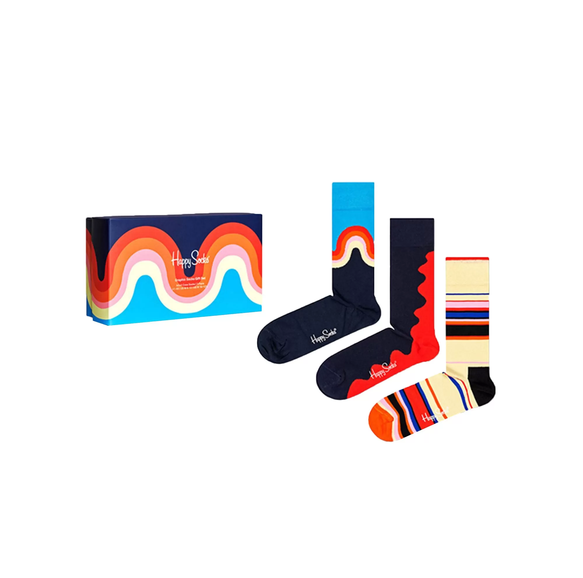 happy socks | set 3 paia calze corte da unisex adulto