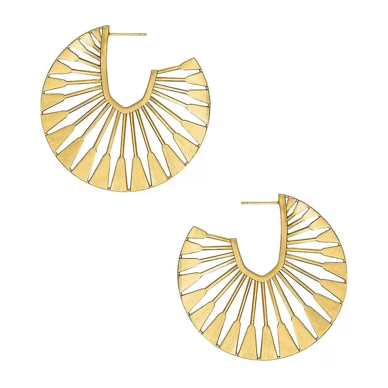 Hollow Fan Shaped Stud Earring