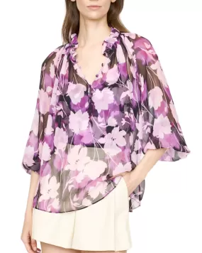 Karla Blouse (Violet Shadow Flower)