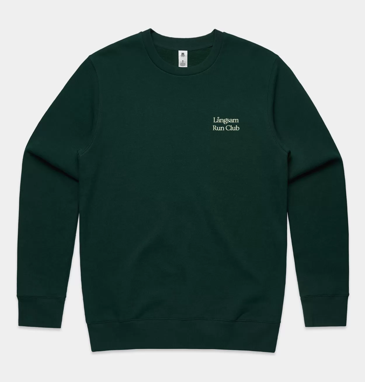 Lngsam Run Club Embroidered Logo Sweatshirt in Pine Green