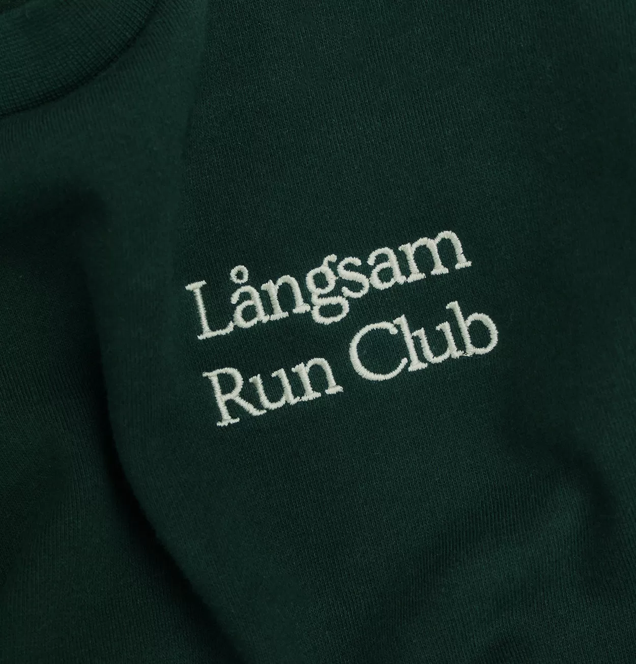 Lngsam Run Club Embroidered Logo Sweatshirt in Pine Green