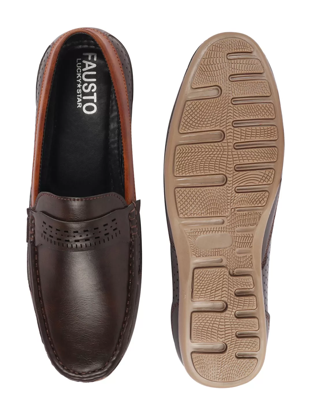 Men Brown Casual Slip-On Loafers