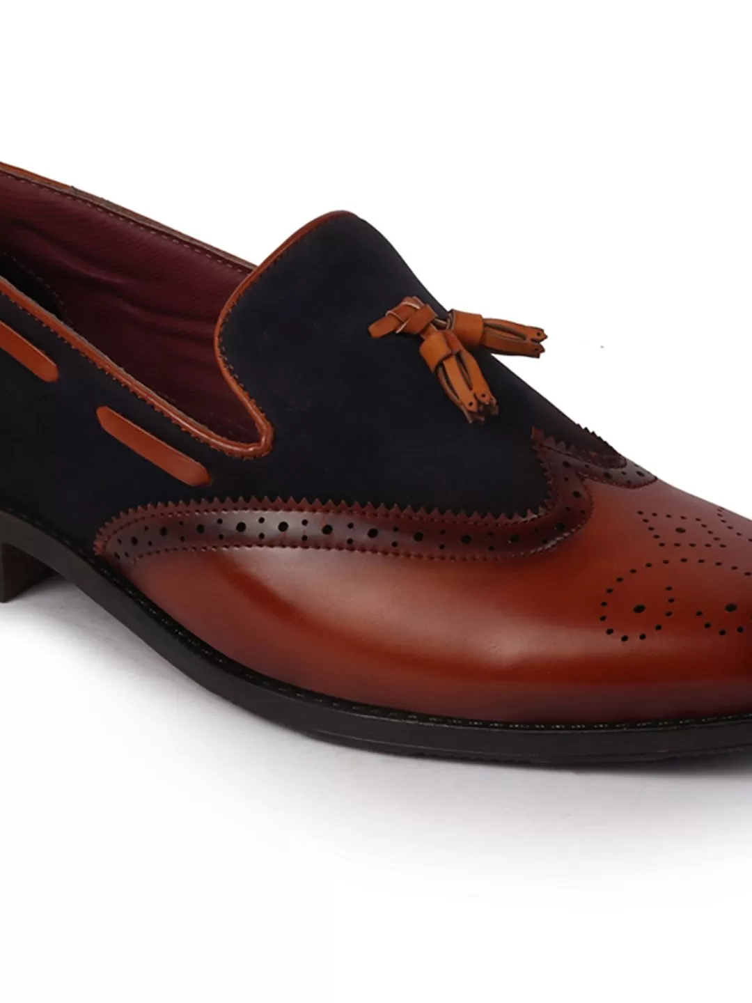 Men Party Blue Tassel Brogue Loafers