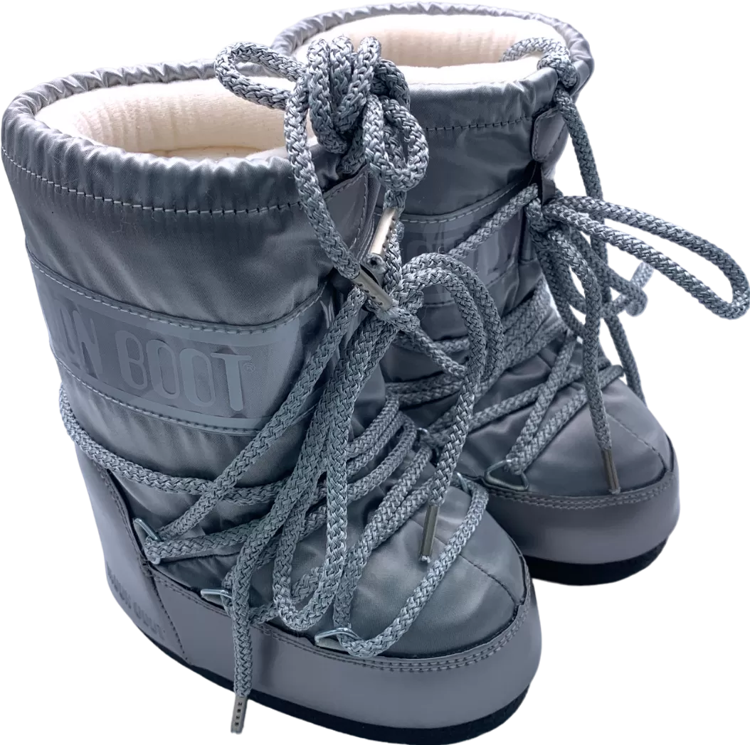 Moon Boot Grey Icon Nylon Moon Boots UK 8.5 EU 26 👼