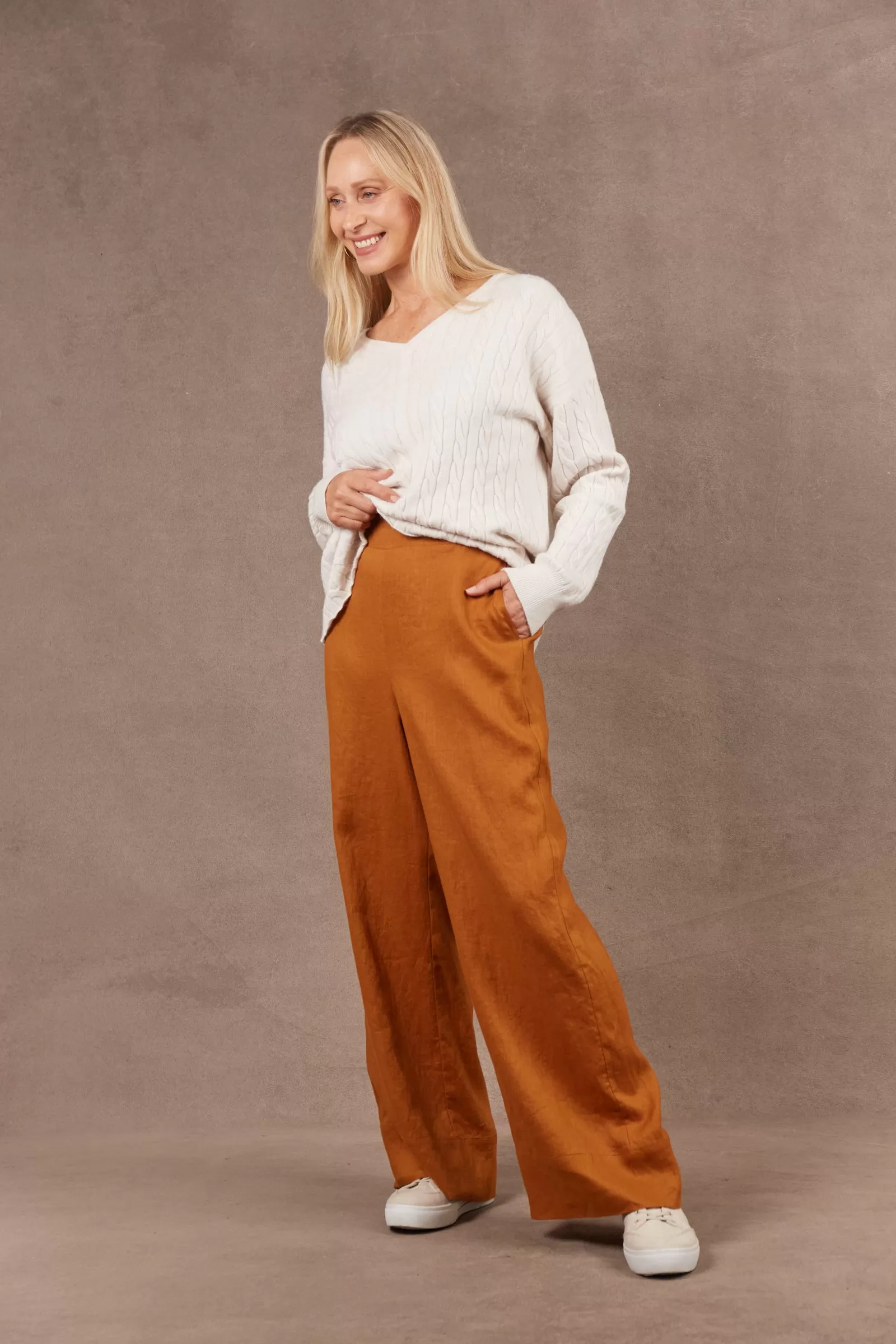 Nama Linen Pant - Ochre