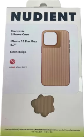 Nudient Silicone Case for iPhone 15 Pro Max Linen Beige