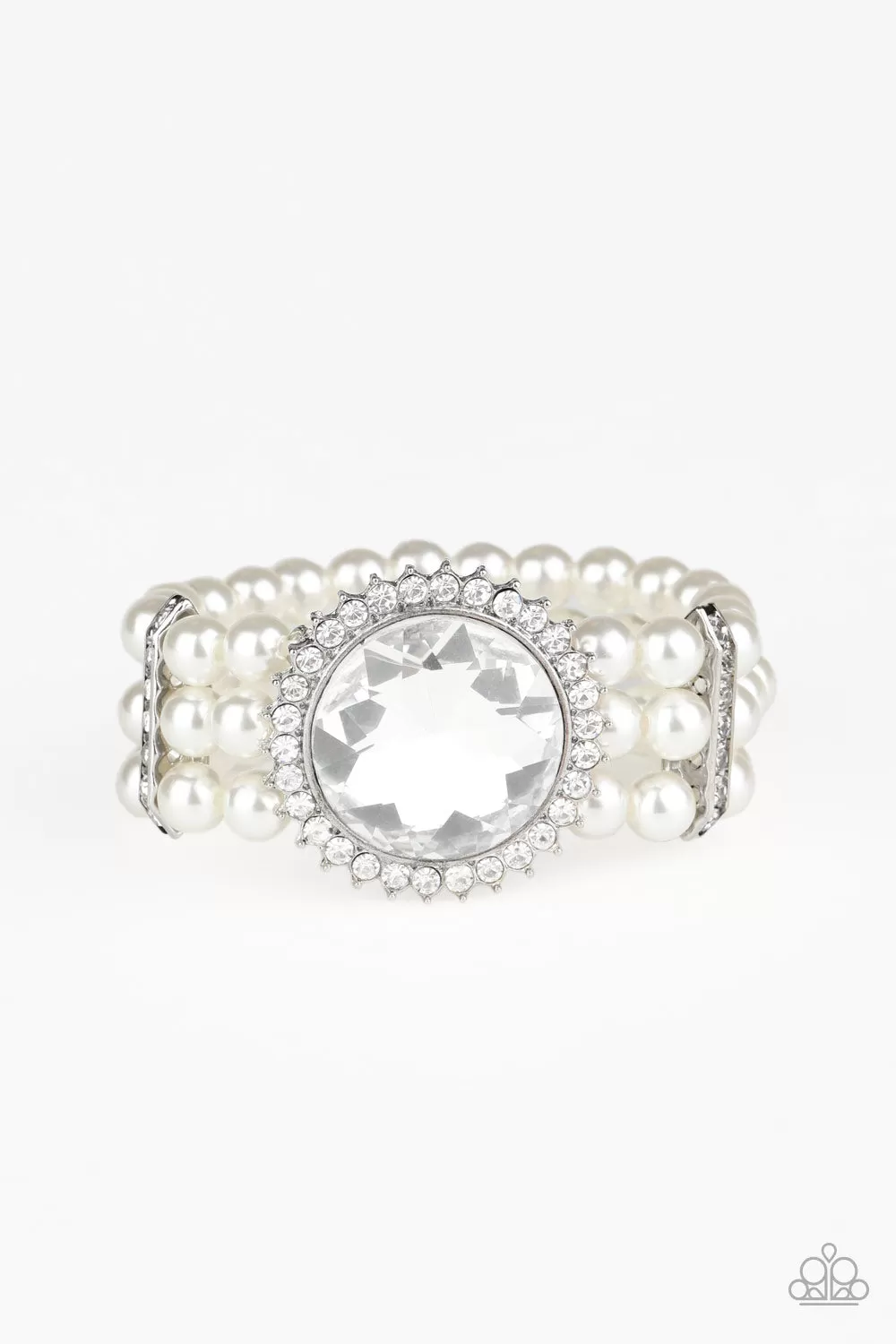 Paparazzi Accessories - Speechless Sparkle - White Bracelet