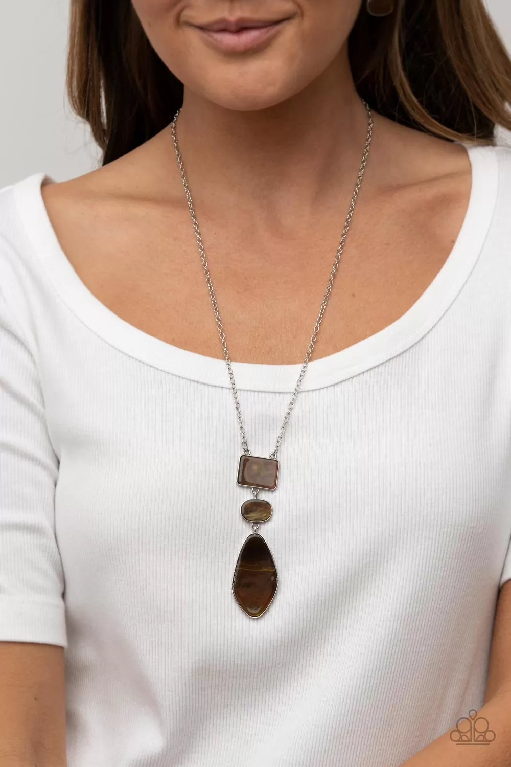 Paparazzi Hidden Cove - Brown Iridescent Necklace