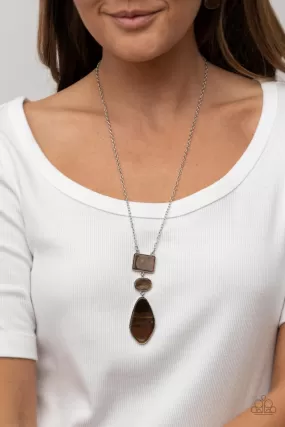 Paparazzi Hidden Cove - Brown Iridescent Necklace