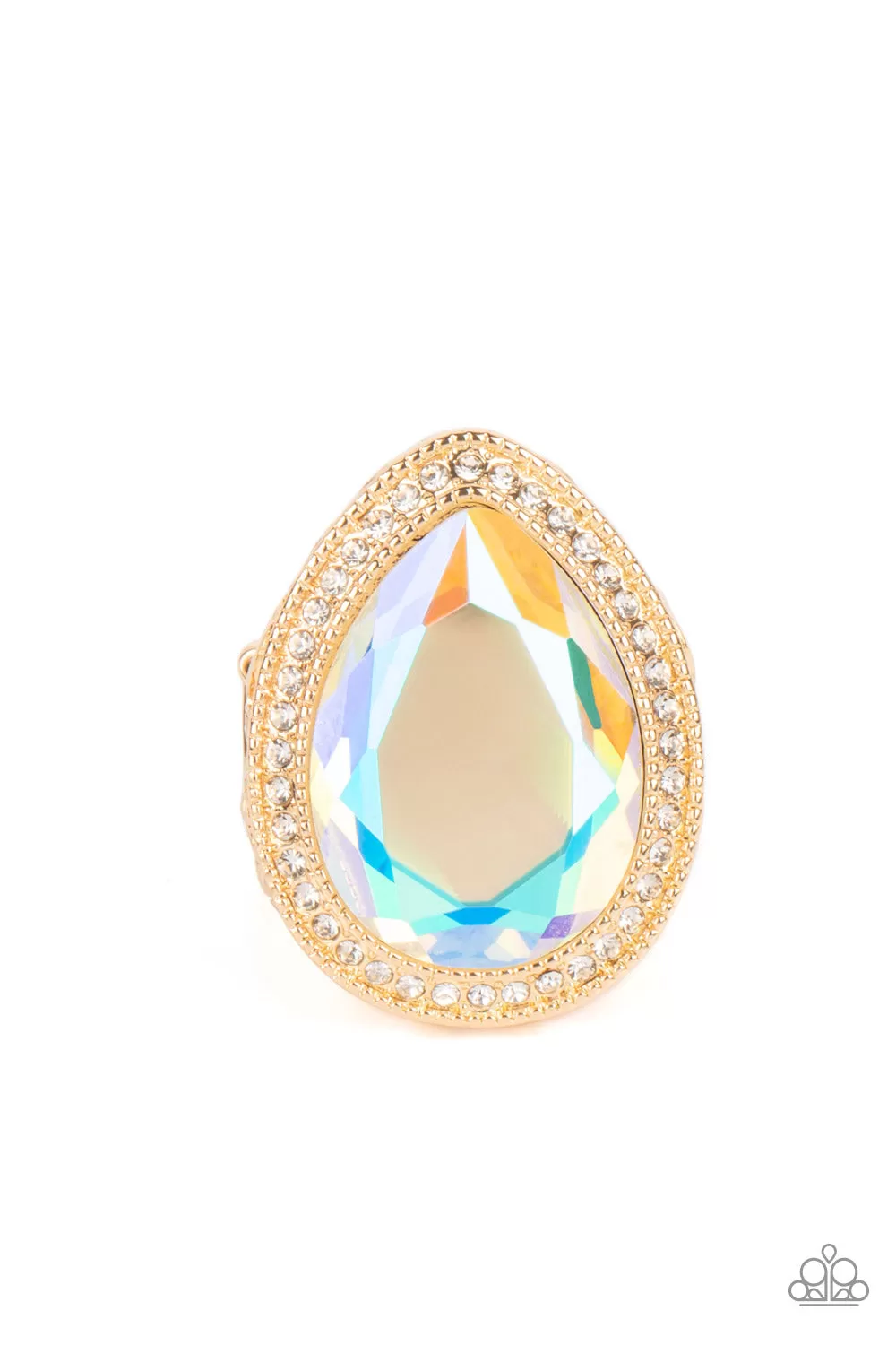 Paparazzi Illuminated Icon - Gold Iridescent Life of the Party Ring