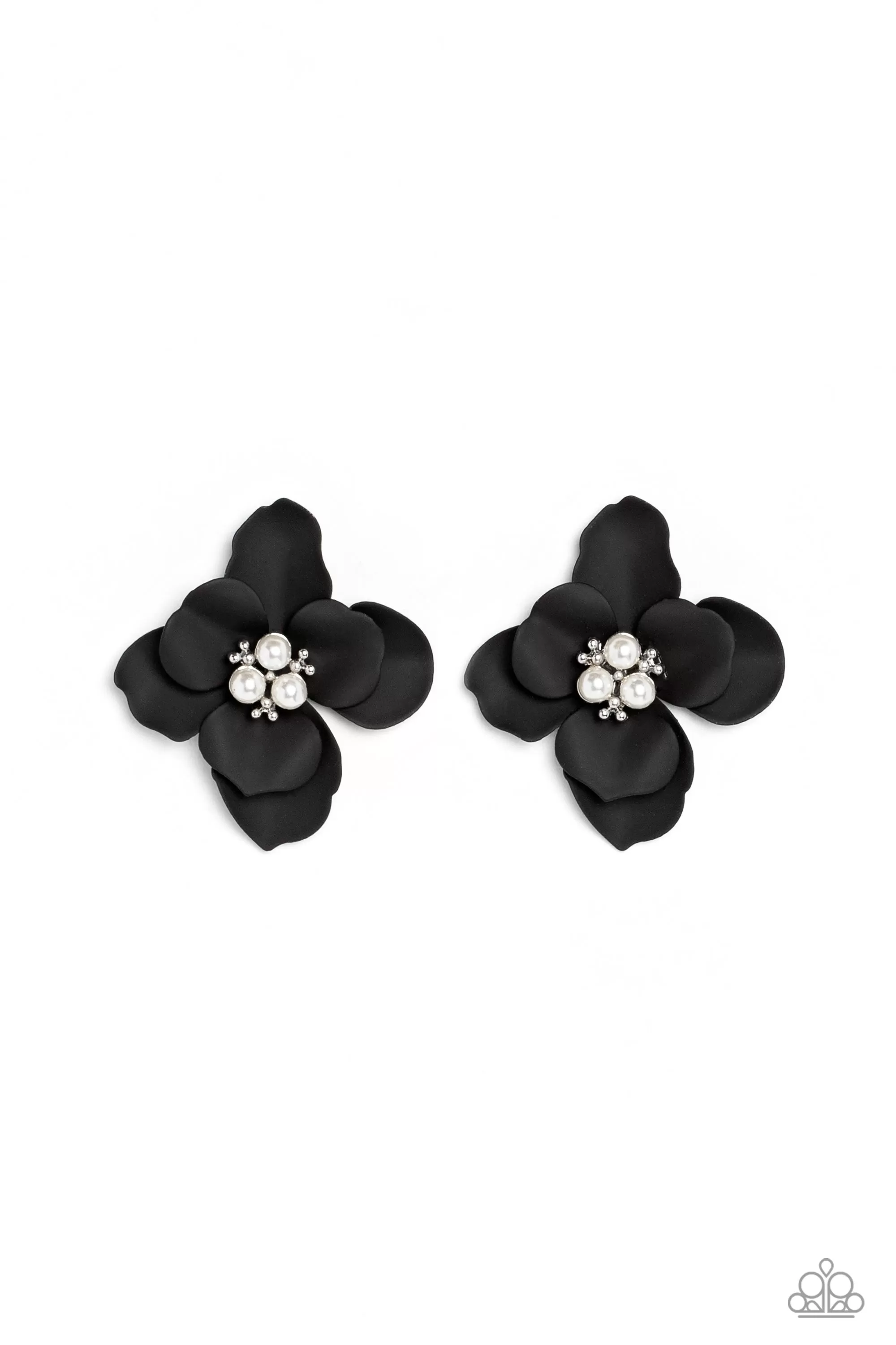 Paparazzi Jovial Jasmine - Black Post Earrings