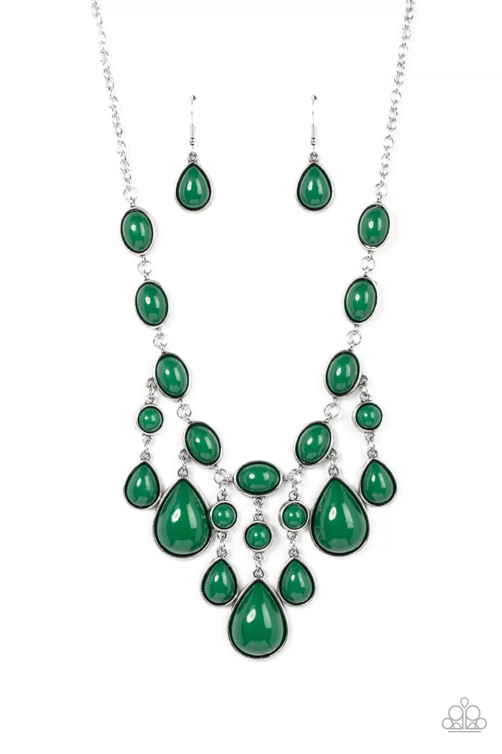 Paparazzi Mediterranean Mystery - Green Teardrop Necklace