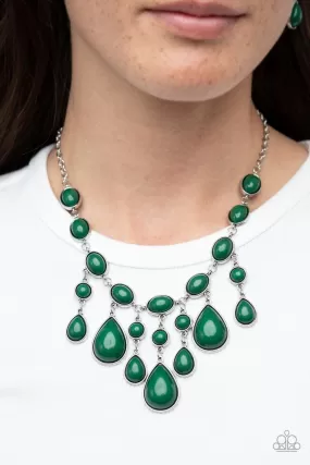 Paparazzi Mediterranean Mystery - Green Teardrop Necklace