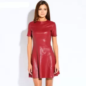 Paris Leather Dress- Short Sleeves