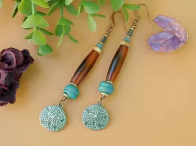 Patina Sand Dollar Charm Earrings