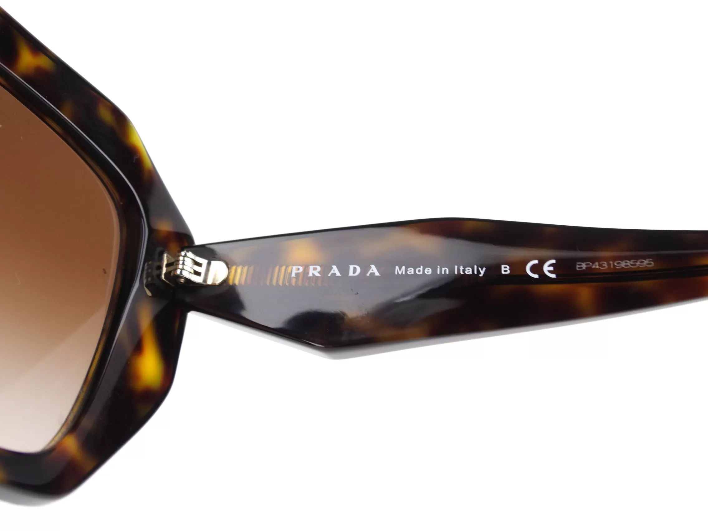 Prada Brown Tortoise Shell Ombre Lens Geometric Symbole Logo Sunglasses