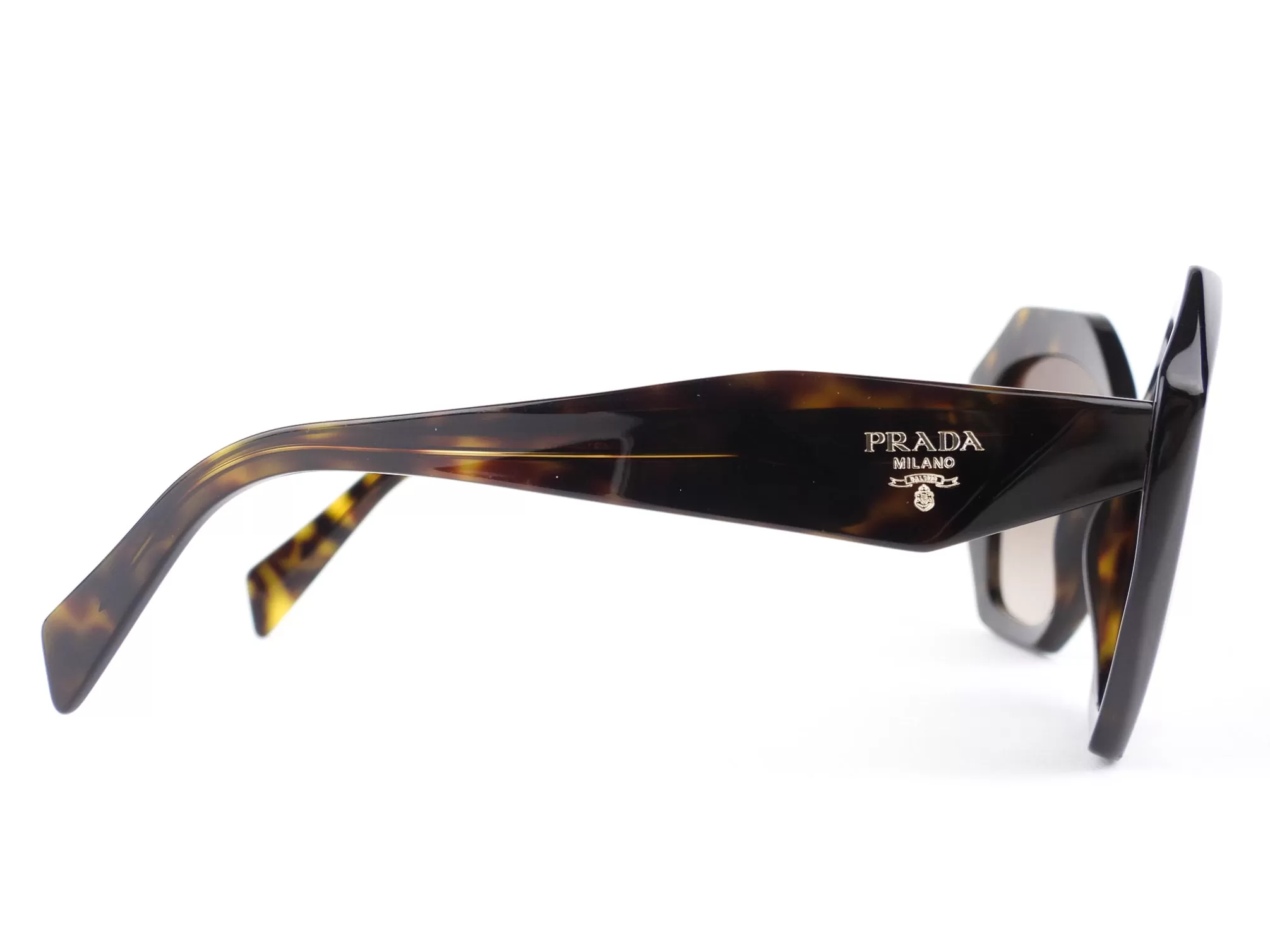 Prada Brown Tortoise Shell Ombre Lens Geometric Symbole Logo Sunglasses