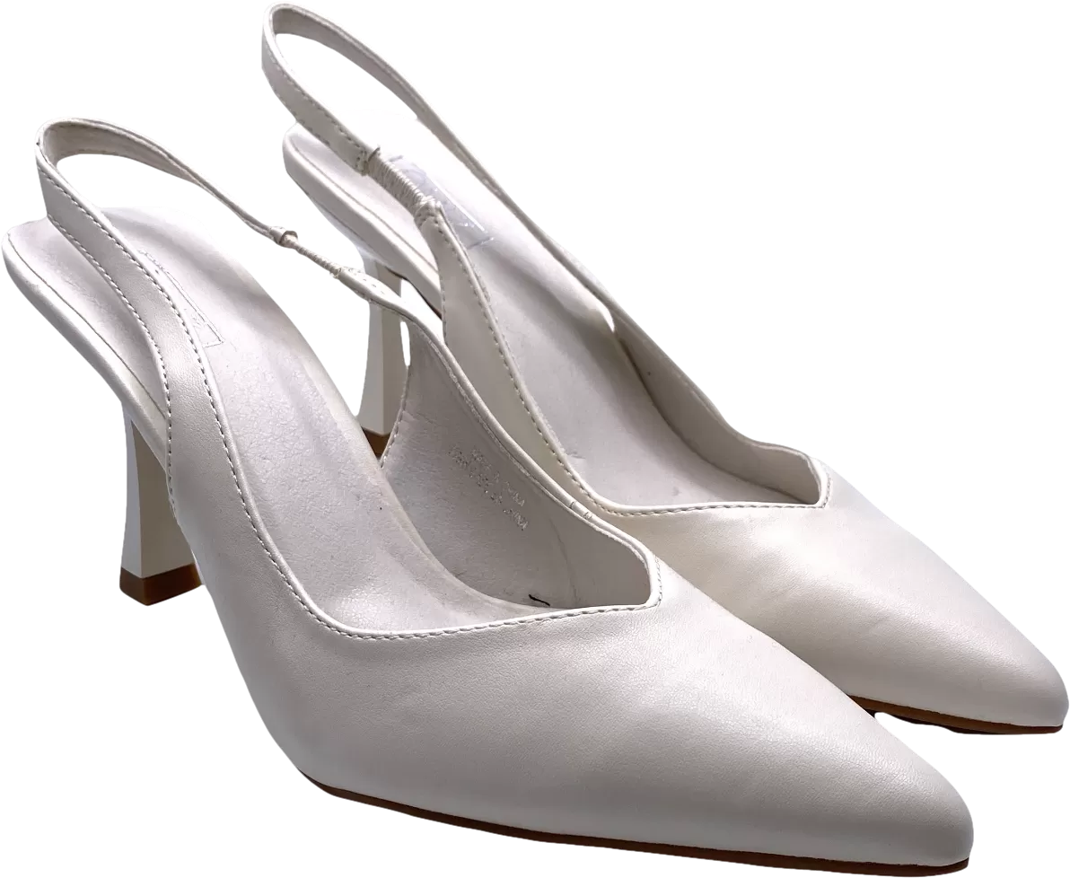 QUIZ Cream Low Pointy Toed Heels UK 5 EU 38 👠