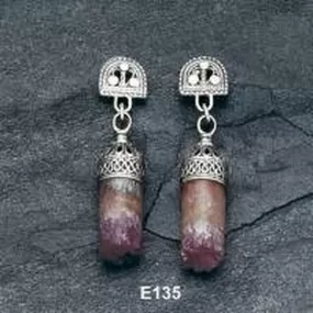 Roman glass Israeli earrings filigree silver earrings