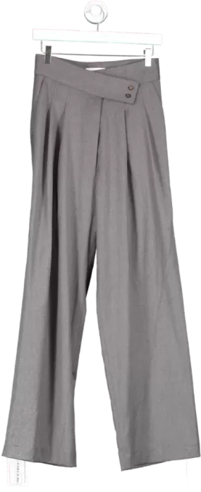 Seliijan Grey High Waisted Straight Leg Trousers UK 8