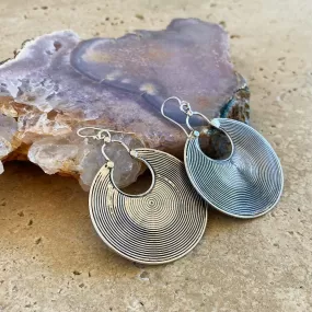 Silver Circle Earrings - Out of Africa