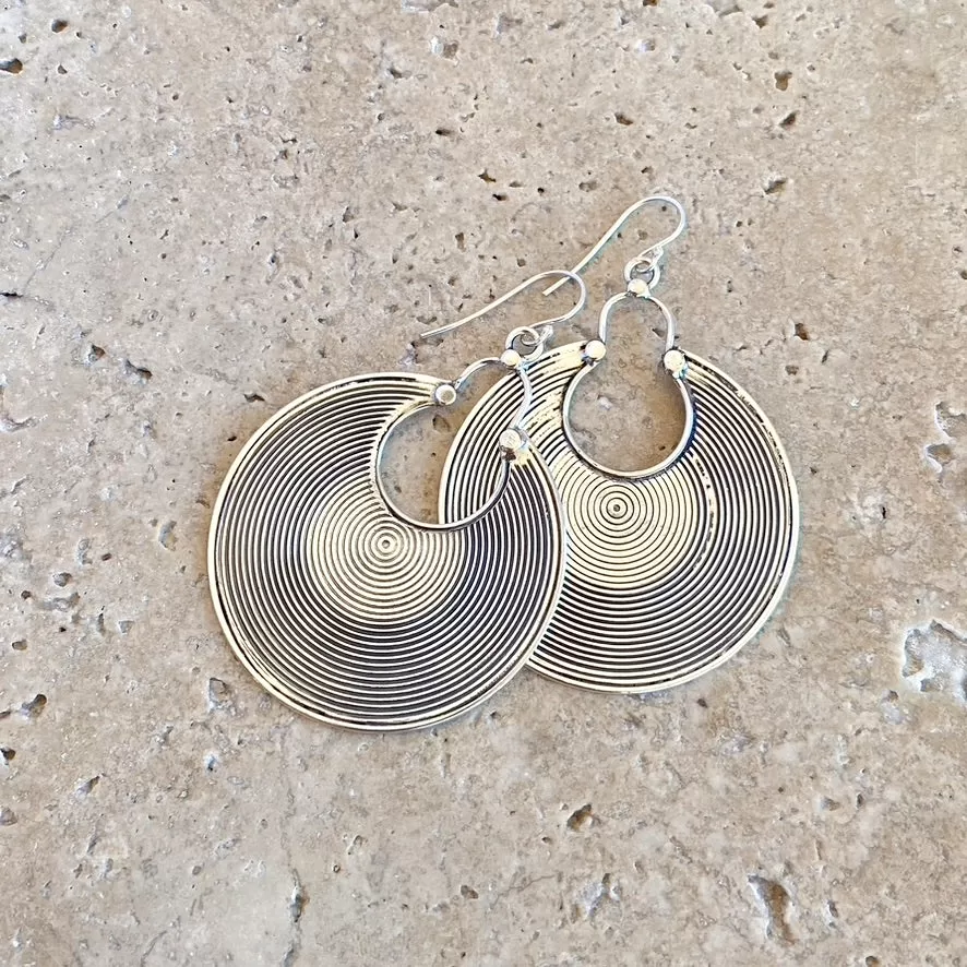 Silver Circle Earrings - Out of Africa