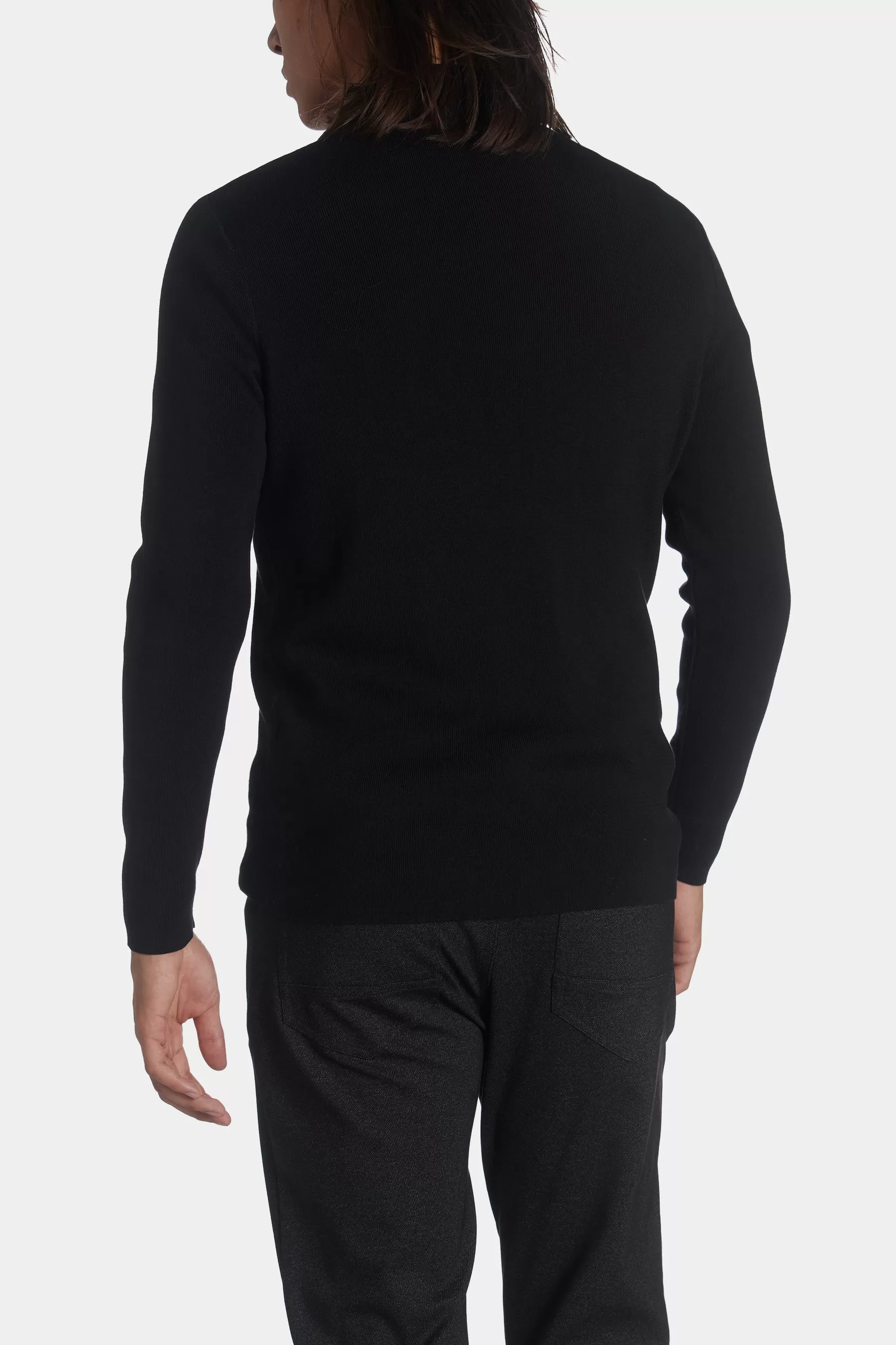 Solid Mock Neck Zip Sweater