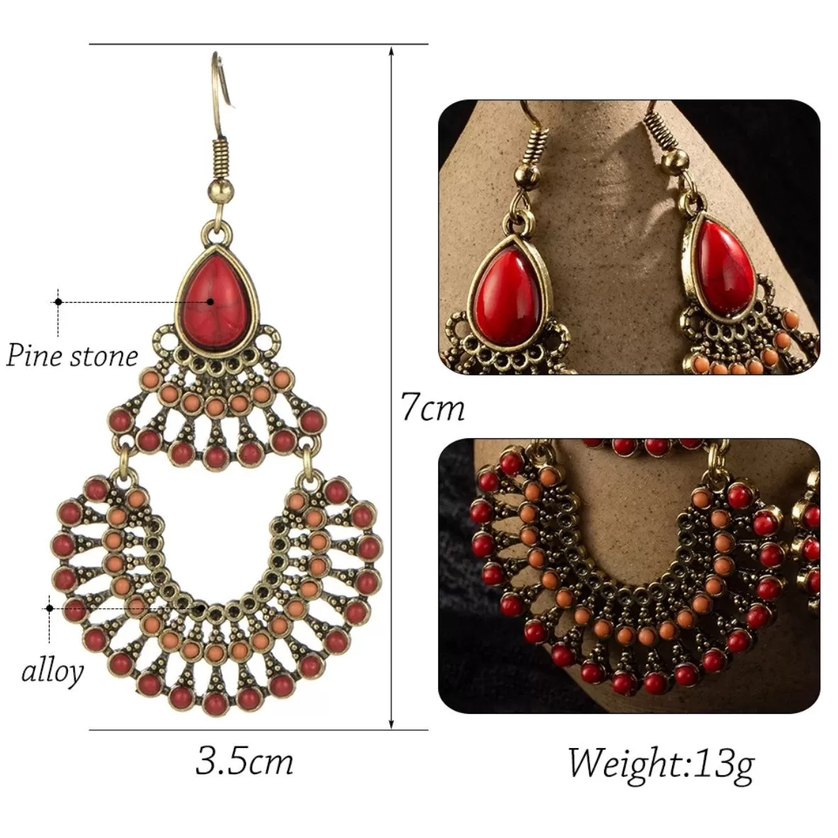 Statement Beads Dangle Drop Earrings