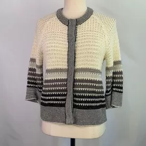 St.Johncream black striped metallic cardigan