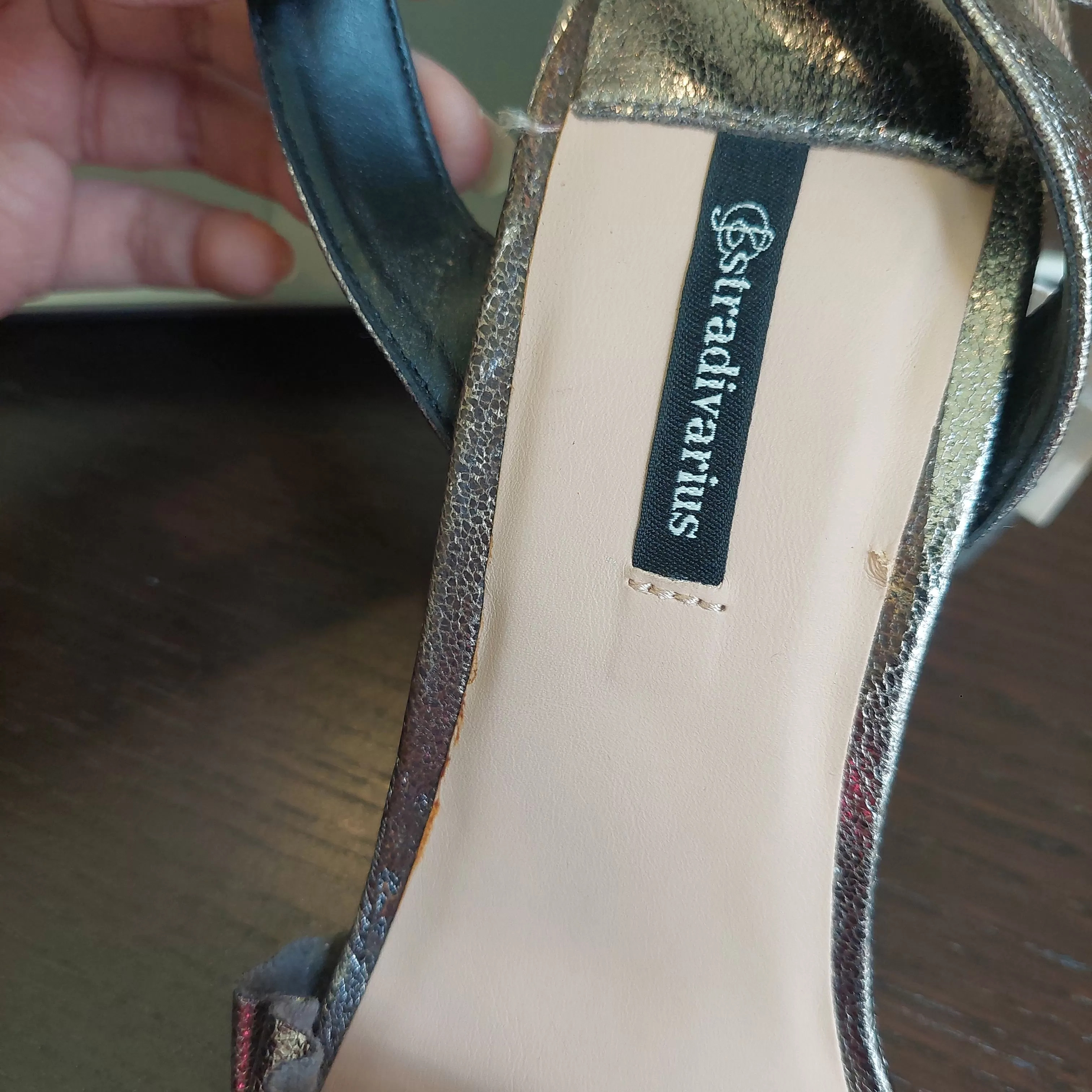 Stradivarius Dark Silver Ankle-strap Heels | Brand New |