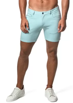 Stretch Knit Shorts (5 inseam) (Ice Blue)